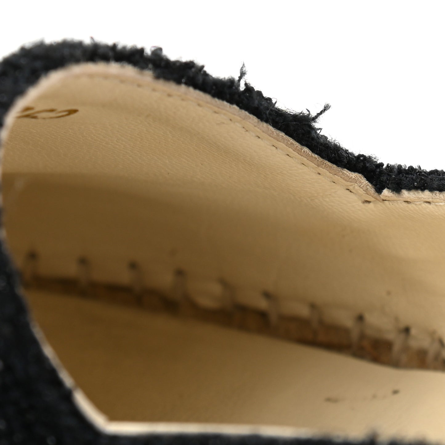 Fabric Patent Calfskin CC Espadrilles 40 Black