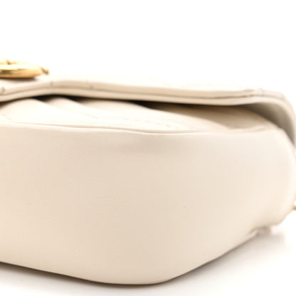 Gucci Calfskin Matelasse Super Mini GG Marmont Shoulder Bag White 10 of 11