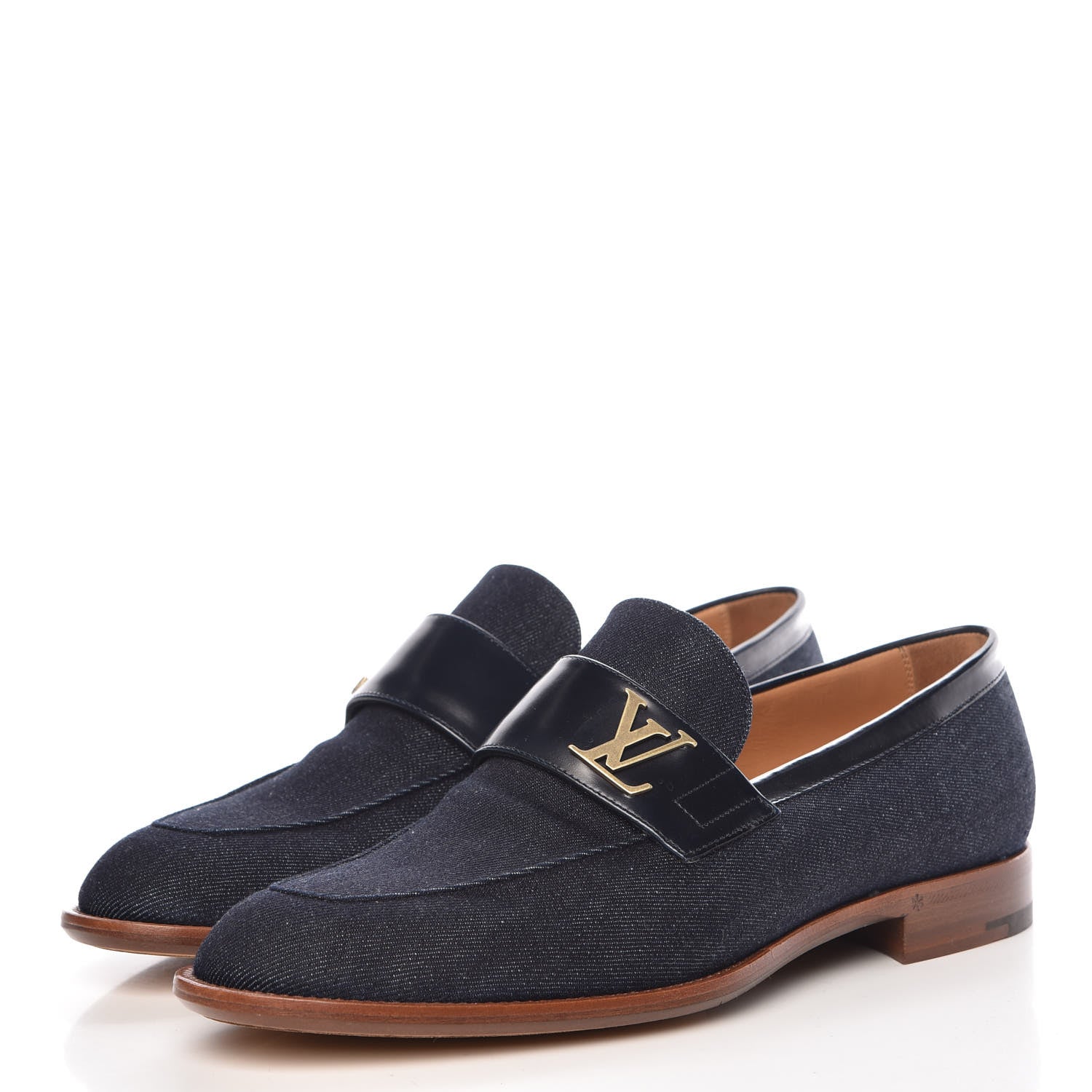 Louis Vuitton Denim Mens Saint German Loafer 6.5 Blue 3 of 10
