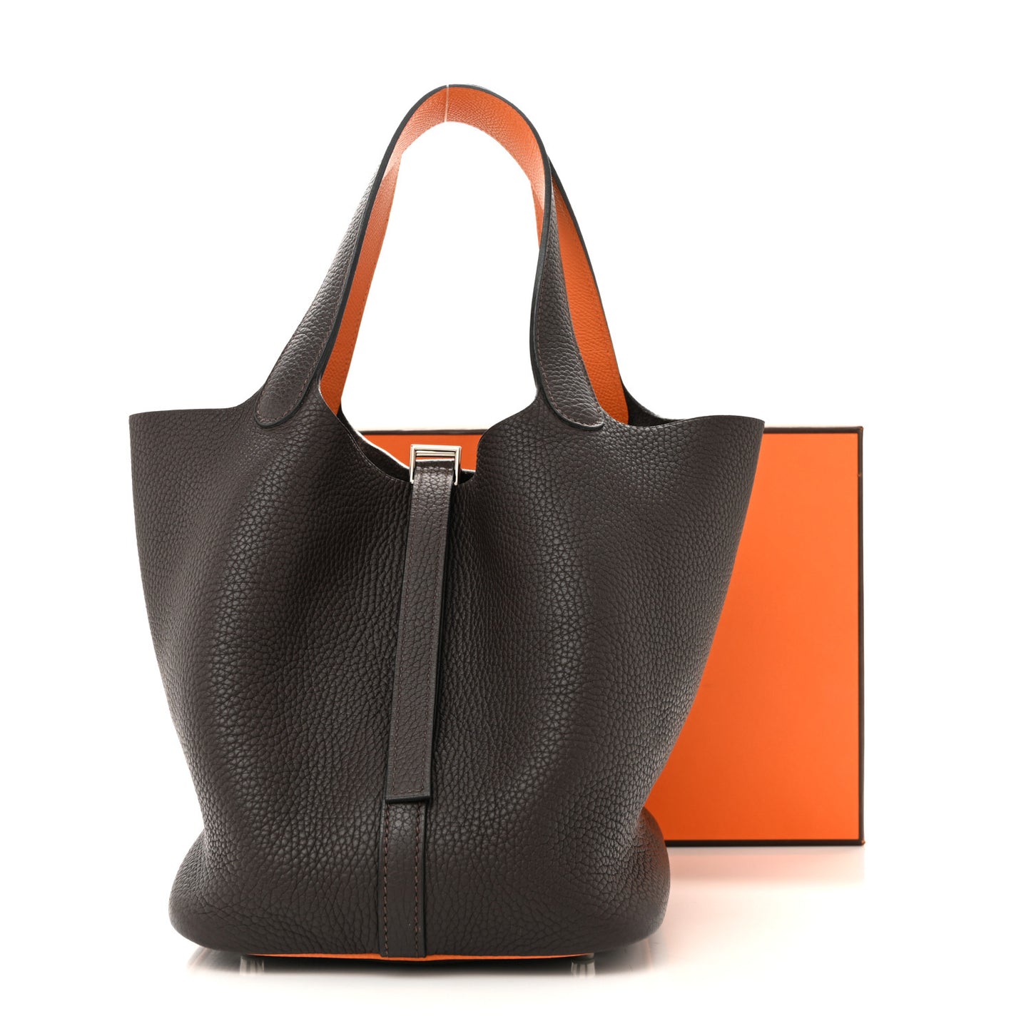 Taurillon Clemence Epsom Picotin 22 MM Cafe Orange