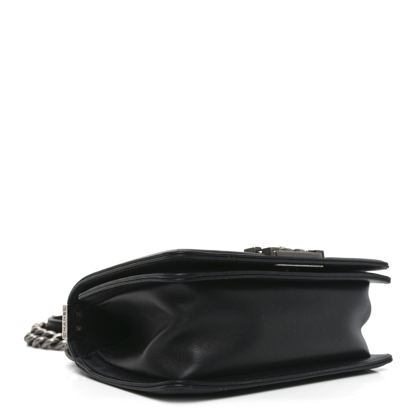 Lambskin Quilted Small Boy Flap Black