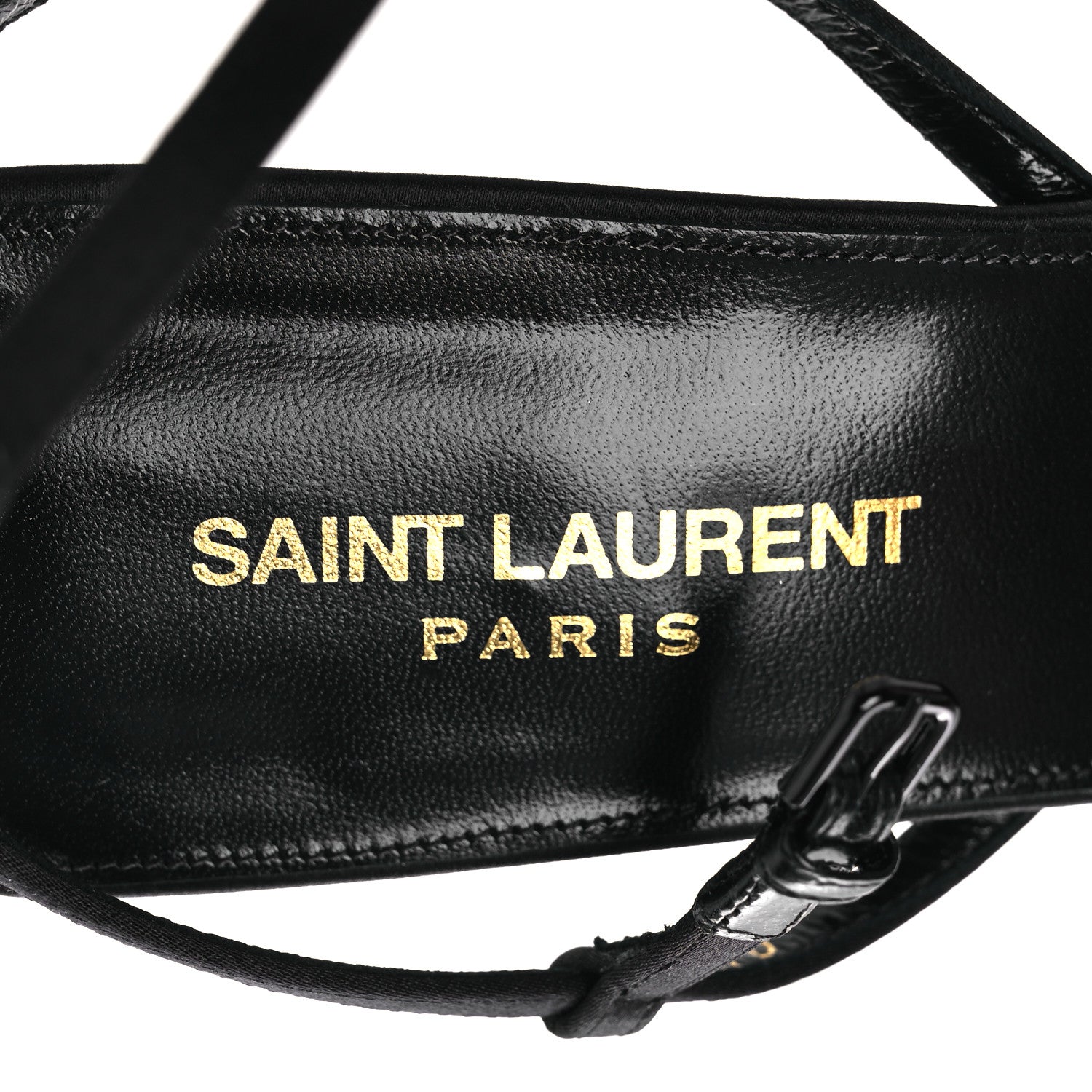 Saint Laurent Crepe Satin Clara 55 Ankle Strap Sandals 41 Black 9 of 13