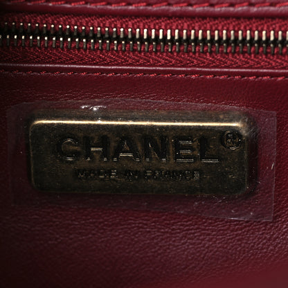 Chanel Snakeskin New Medium Boy Top Handle Flap Dark Red 6 of 9