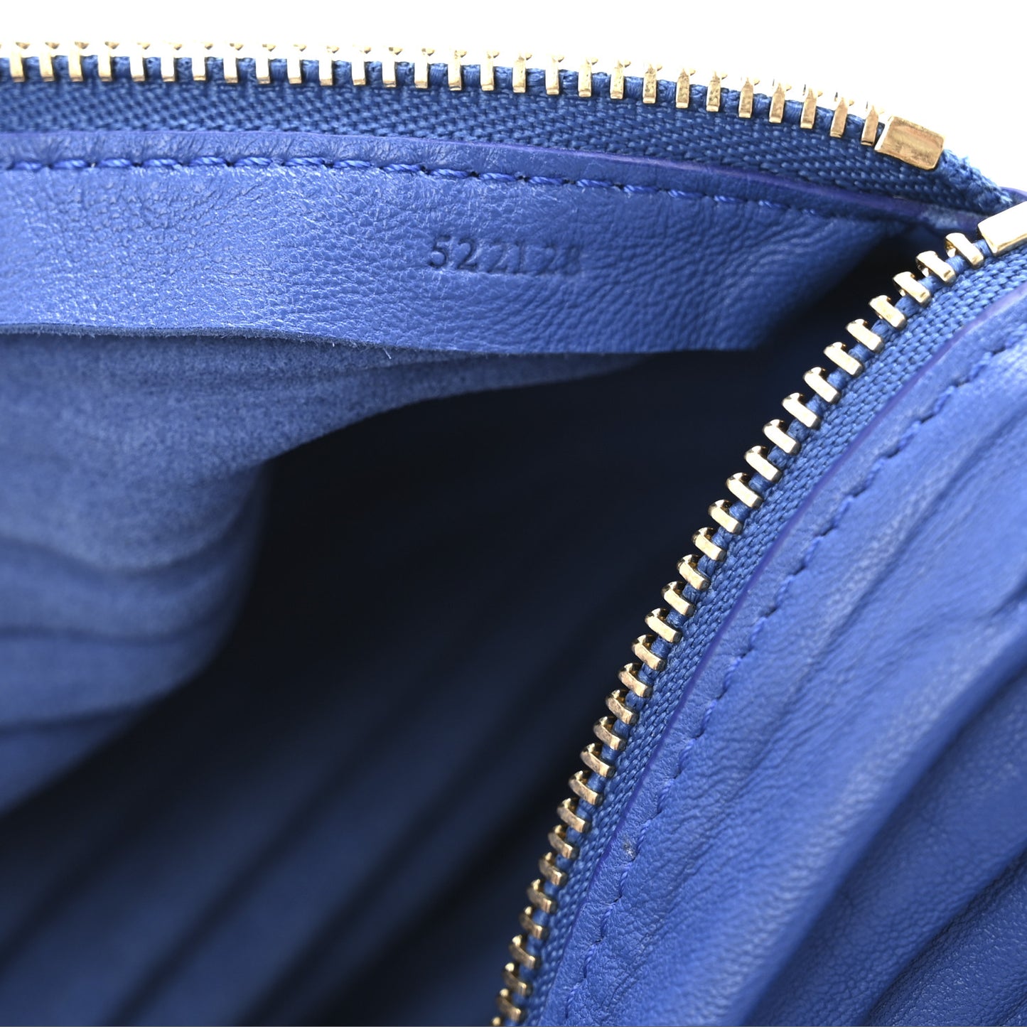 Lambskin Pleated Bracelet Pouch Shoulder Bag Royal Blue