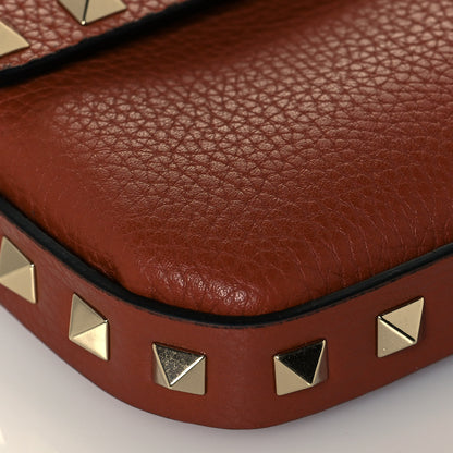 Valentino Garavani Grainy Calfskin Rockstud Crossbody Pouch Saddle Brown 5 of 12