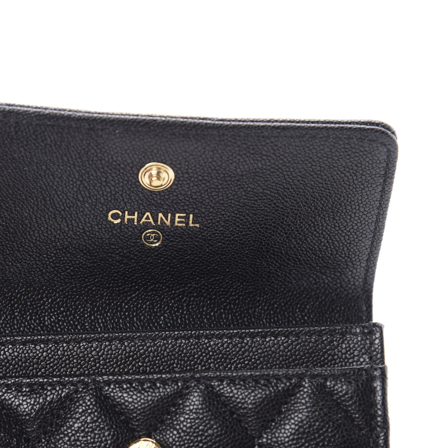 Caviar Quilted Boy Flap Card Holder Black