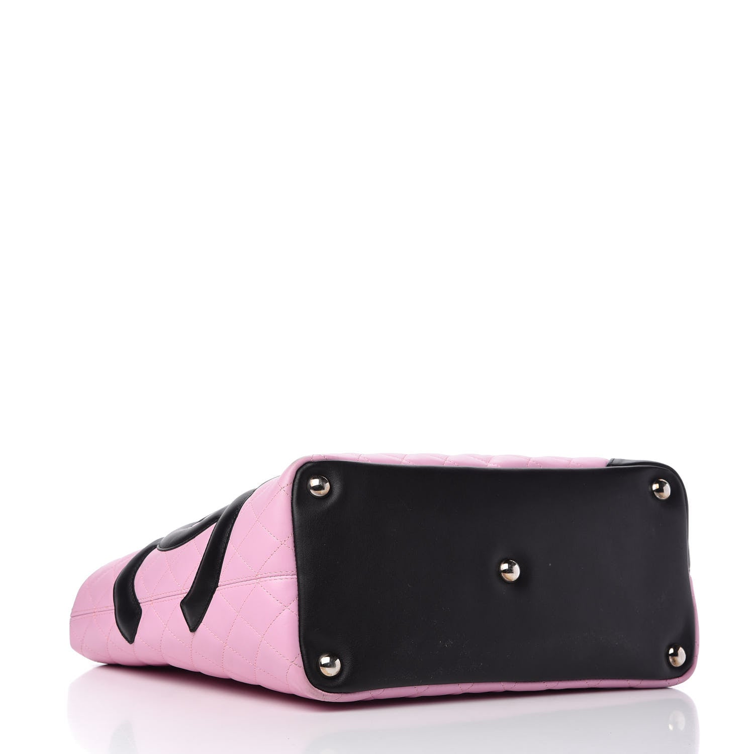 Chanel Calfskin Quilted Large Cambon Tote Pink Black 4 of 10