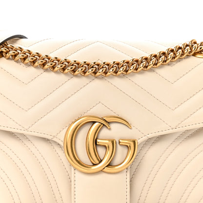 Gucci Calfskin Matelasse Small GG Marmont Shoulder Bag White 8 of 16