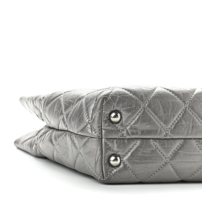 Chanel Metallic Aged Calfskin Quilted Reissue 2.55 Tote Dark Grey 9 of 12