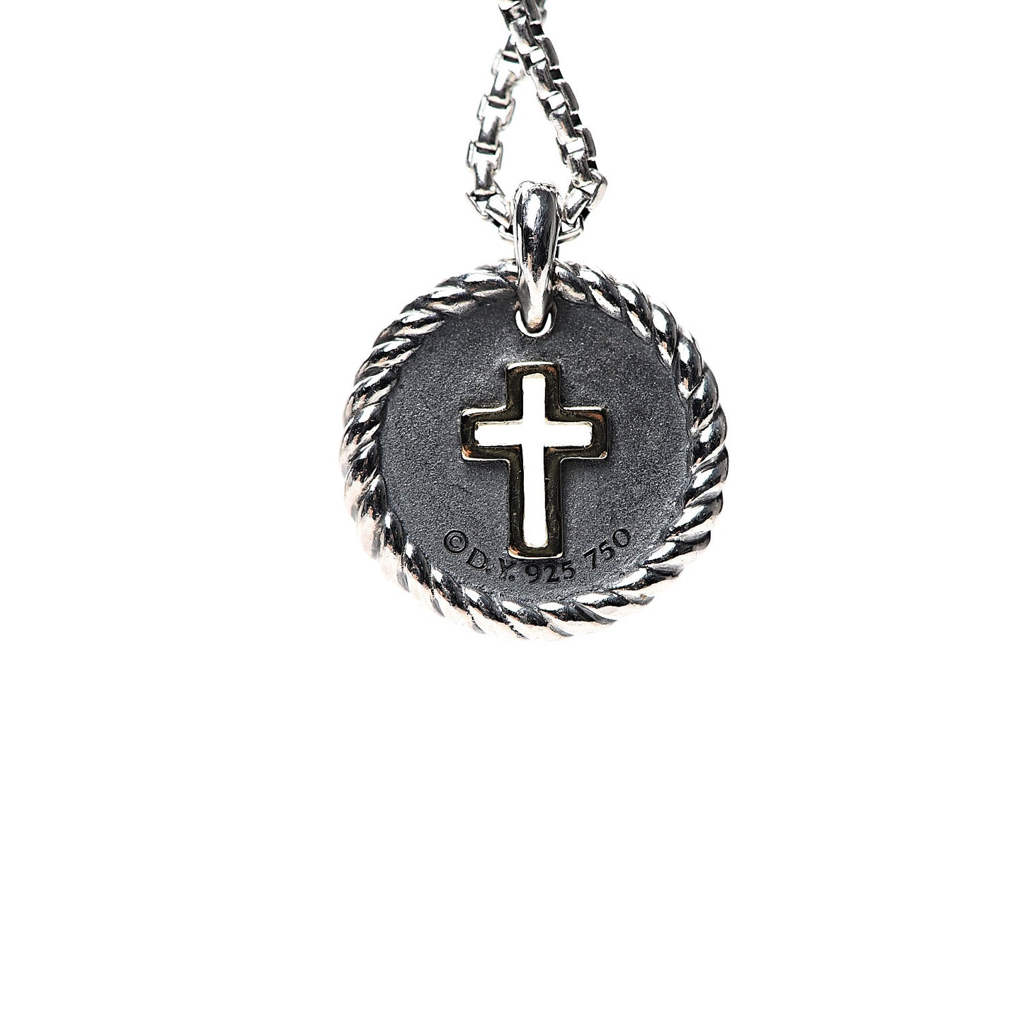 Sterling Silver 18K Yellow Gold Diamond Cable Collectibles Cross Charm Pendant Necklace