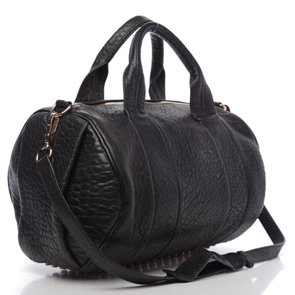 Alexander Wang Pebbled Lambskin Rocco Black Rose Gold Hardware 3 of 15
