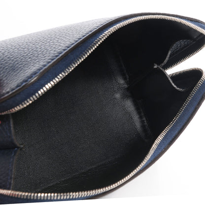Celine Textured Calfskin Cosmetic Pouch Bag Navy 5 of 9