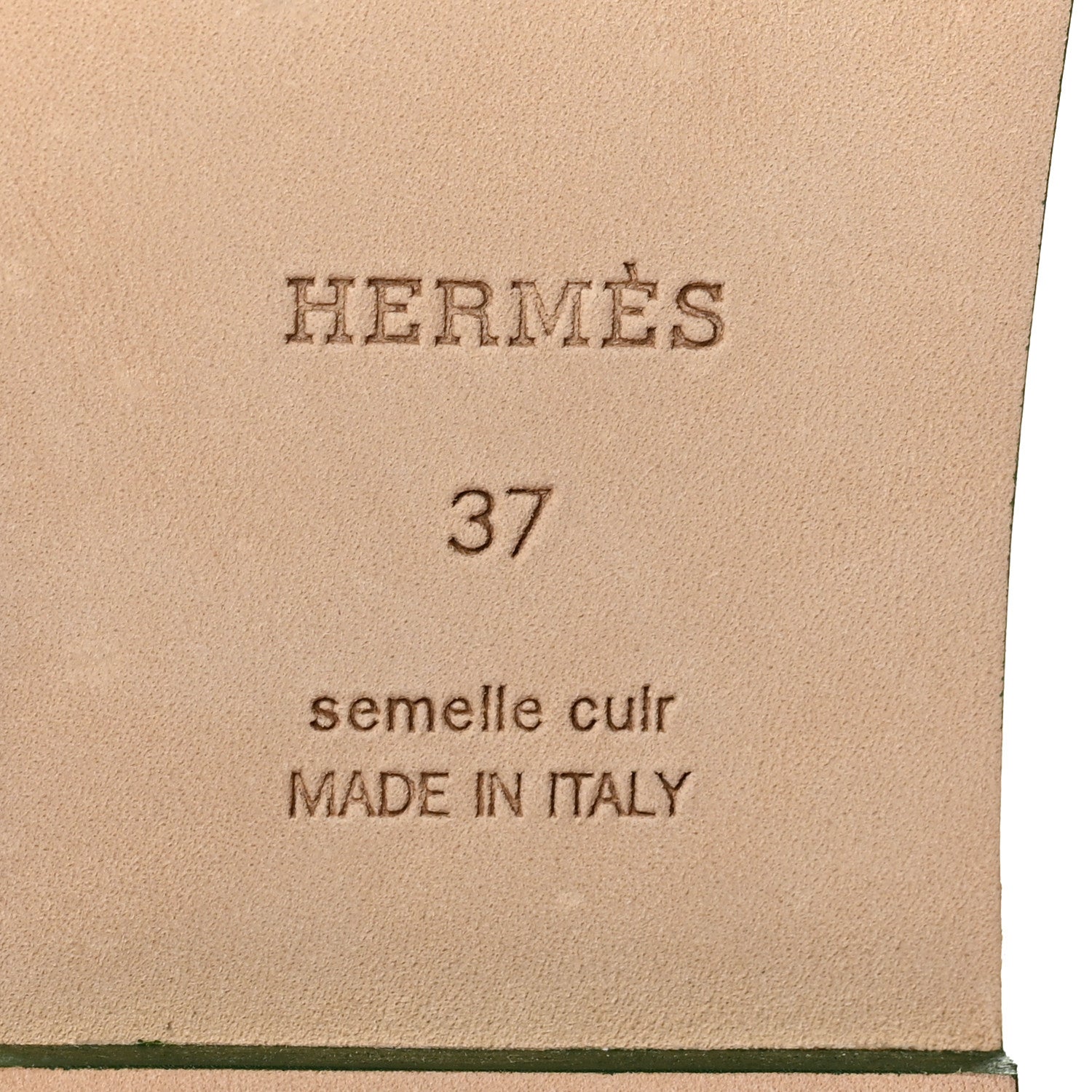 Hermes Epsom Oran Sandals 37 Vert Cactus 8 of 9