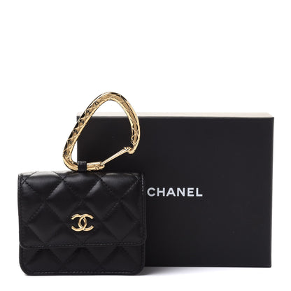 Chanel Lambskin Quilted CC Hook Card Holder Black 9 of 9