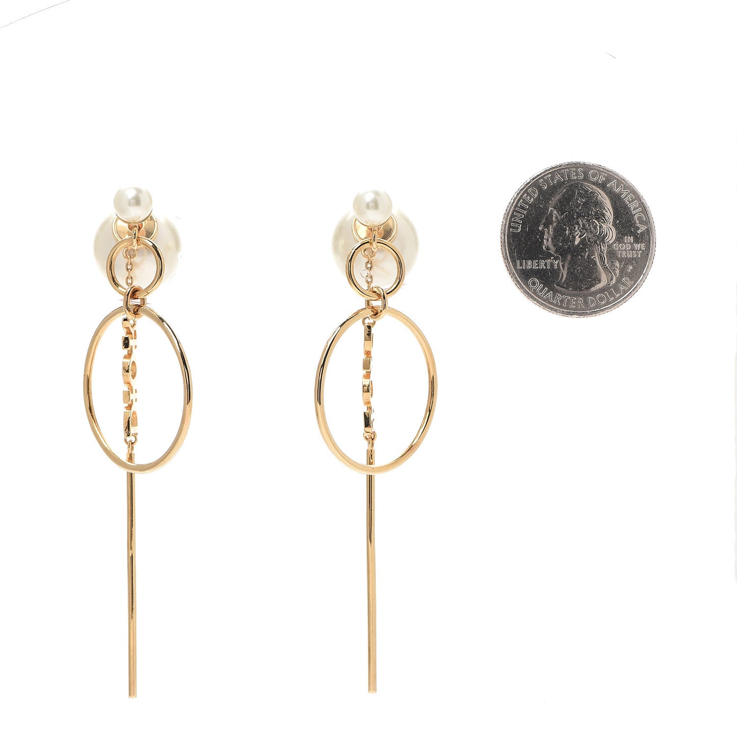 Pearl Tribales Dangle Chain Earrings Gold