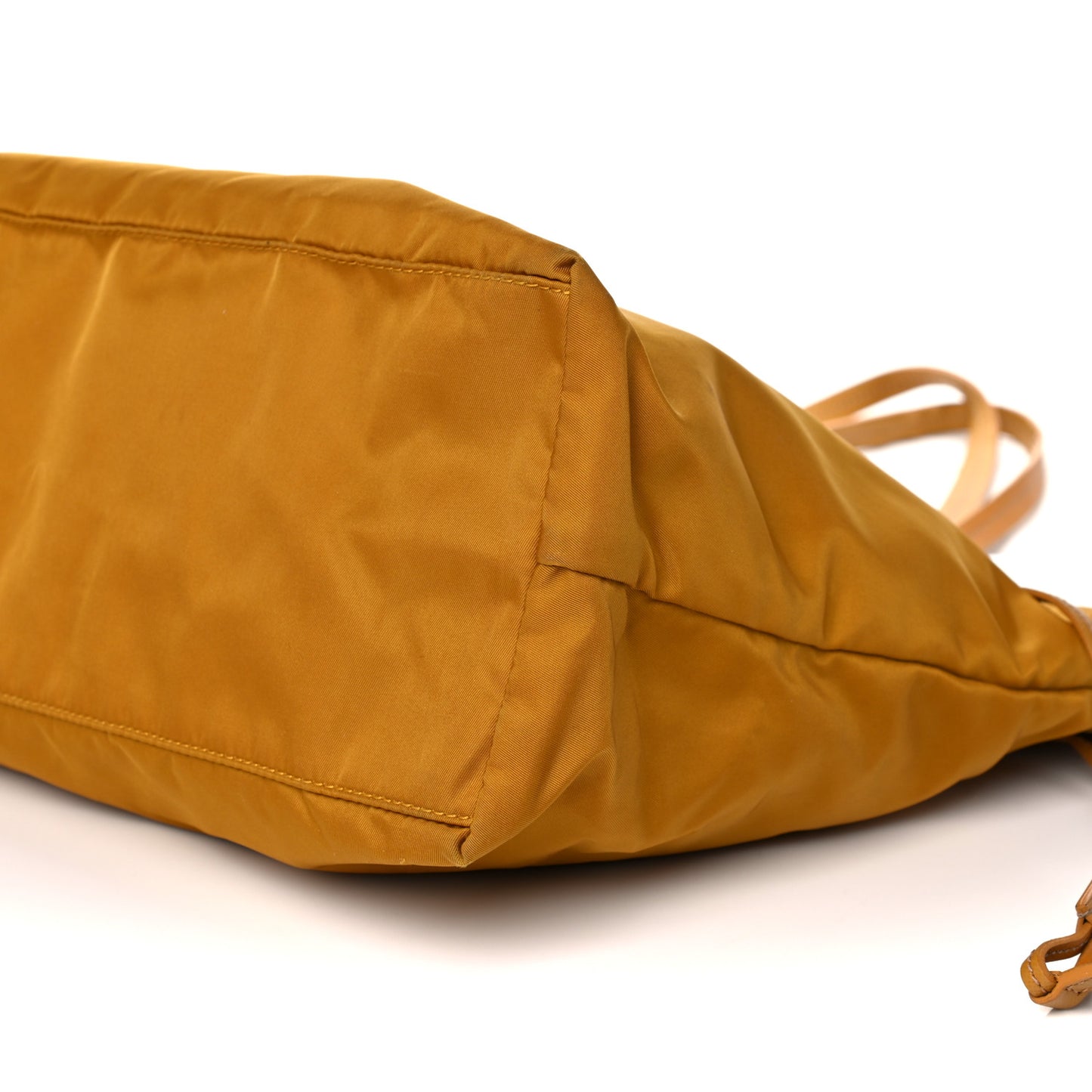 Tessuto Nylon Saffiano Shopping Tote Yellow