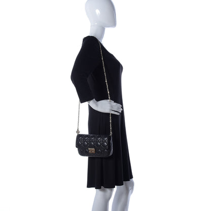 Christian Dior Lambskin Cannage New Lock Pouch Black 2 of 12