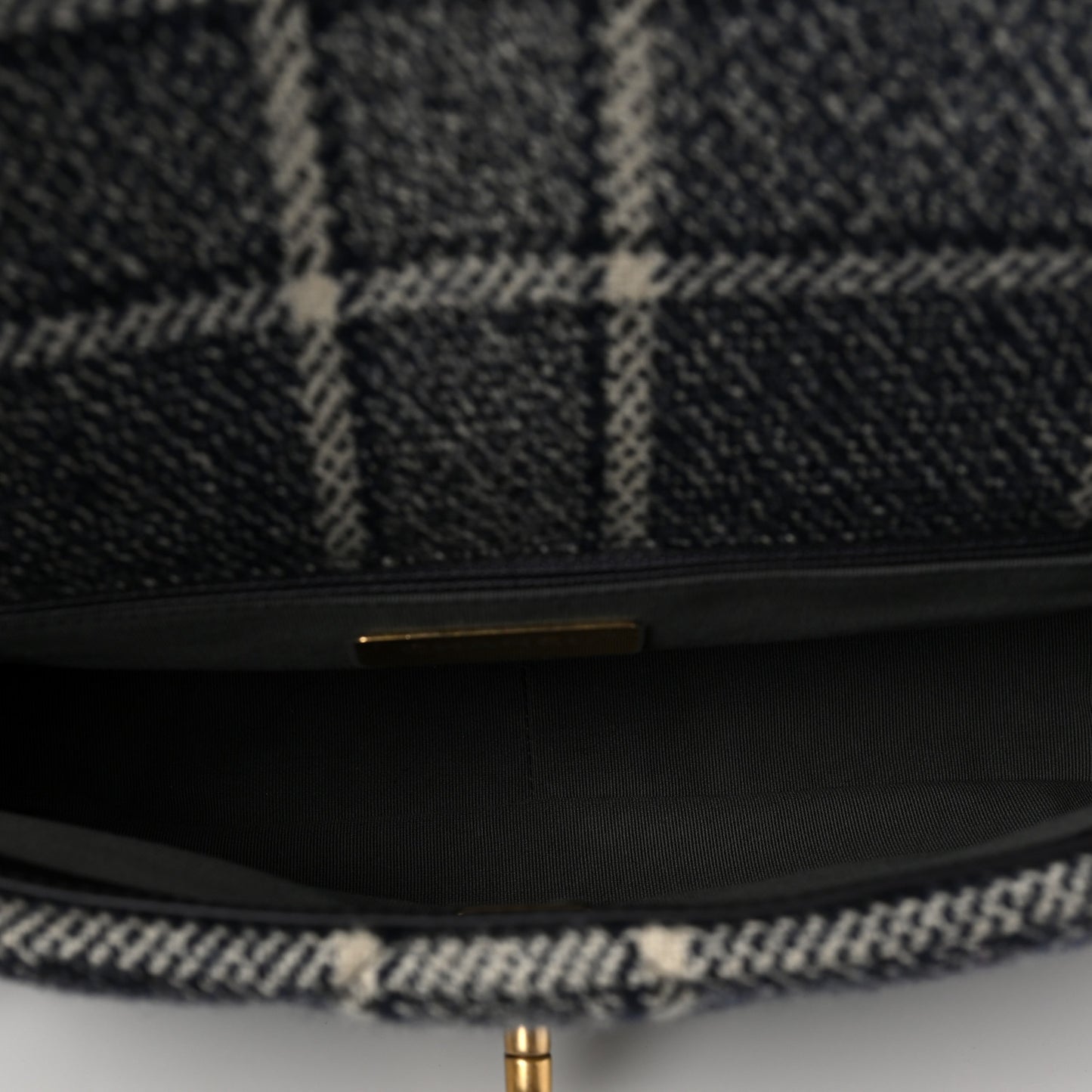 Tweed Quilted Medium Chanel 19 Flap Grey Navy