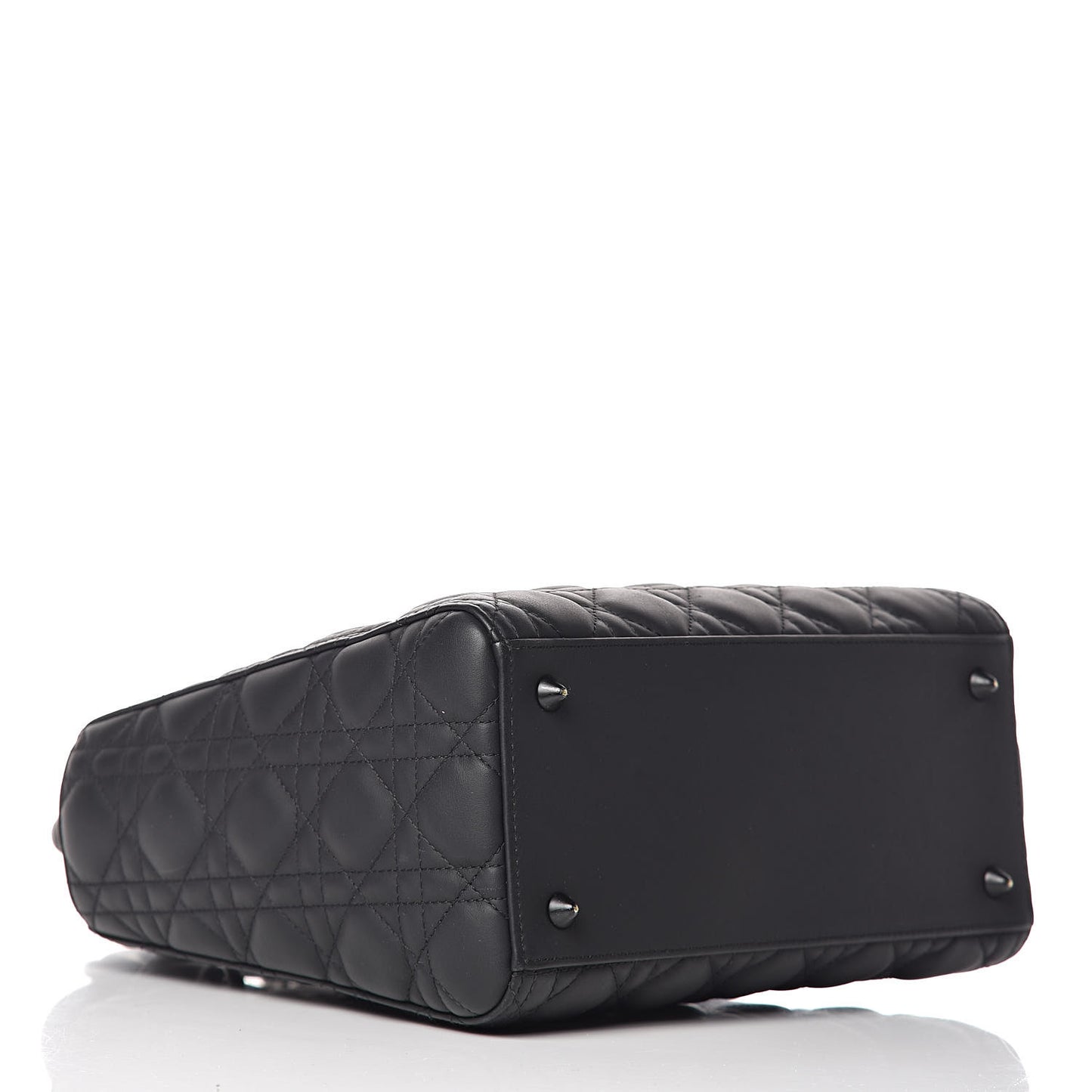 Ultra Matte Calfskin Cannage Medium Lady Dior Black