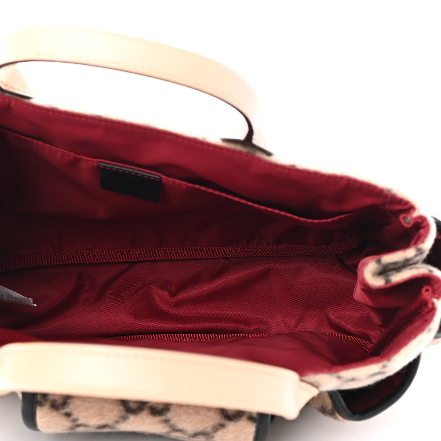 Covered Wool GG Monogram Childrens Tote Beige Ebony