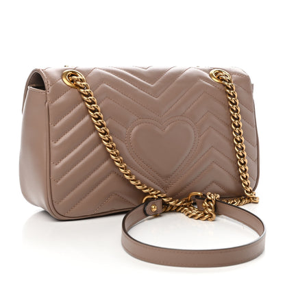 Gucci Calfskin Matelasse Small GG Marmont Shoulder Bag Porcelain Rose 3 of 10