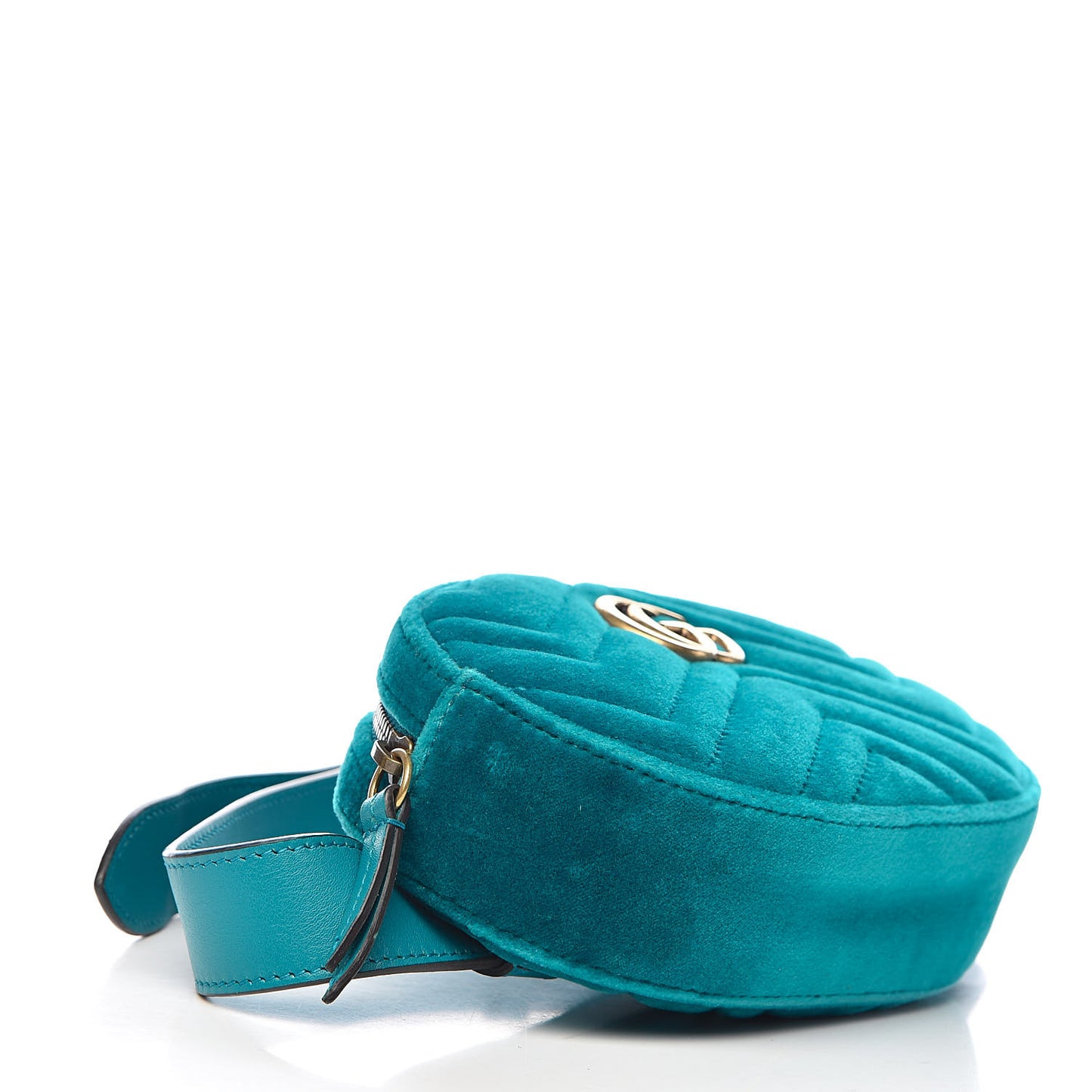 Velvet Matelasse GG Marmont Belt Bag 75 30 Pavone Cyan
