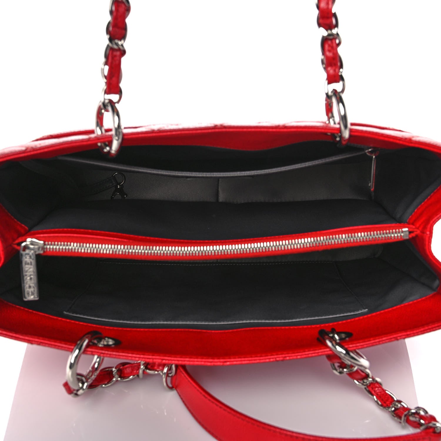 Chanel Caviar Quilted Grand Shopping Tote GST Red 5 of 11