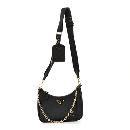 Prada Saffiano Lux Re-Edition 2005 Shoulder Bag Black 2 of 17