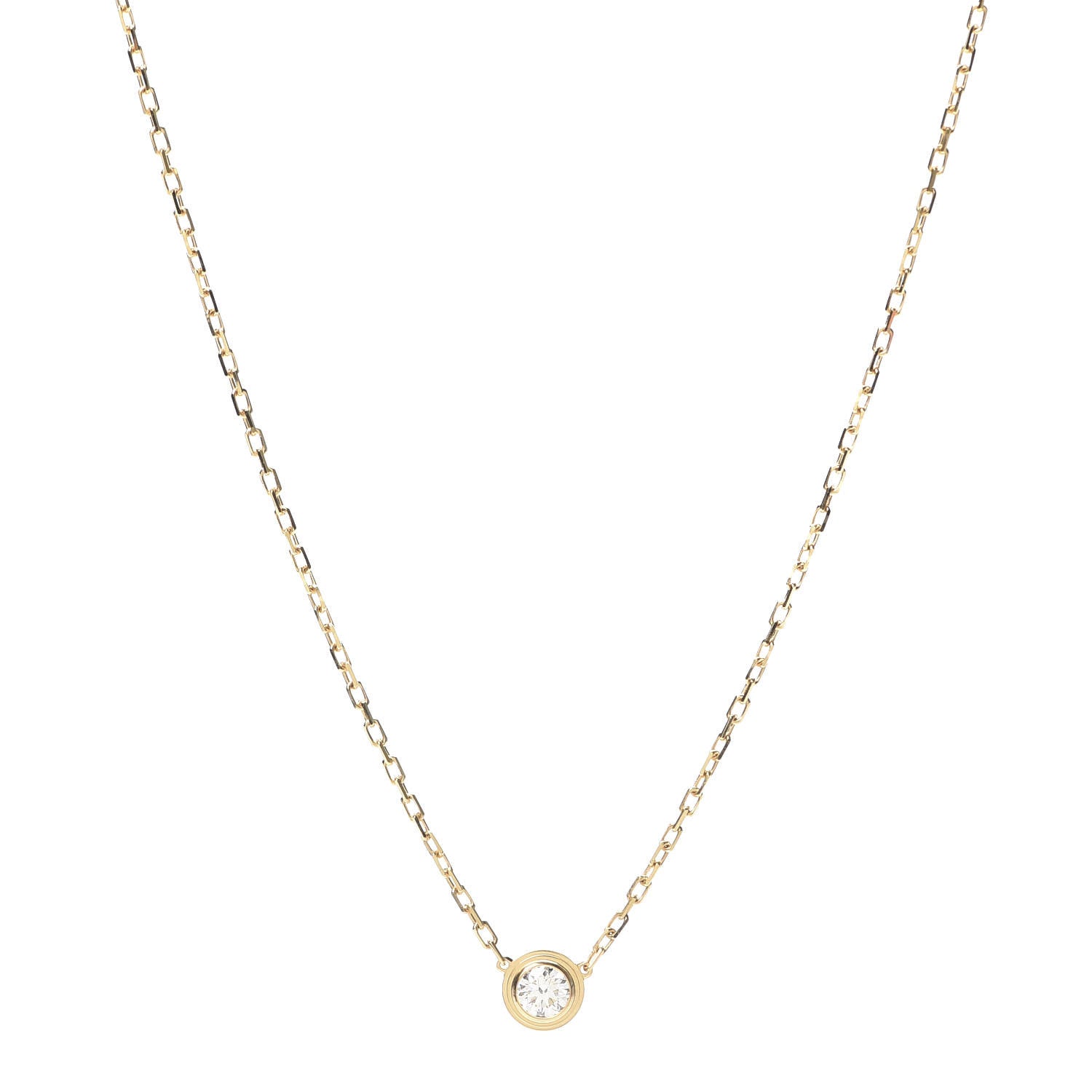 Cartier 18K Yellow Gold Diamond LM D'Amour Pendant Necklace 1 of 5