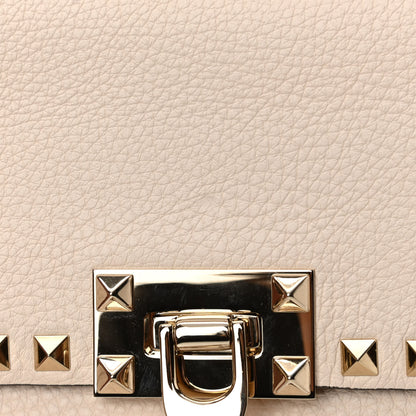 Valentino Garavani Grainy Calfskin Small Rockstud Top Handle Bag Light Ivory 11 of 11