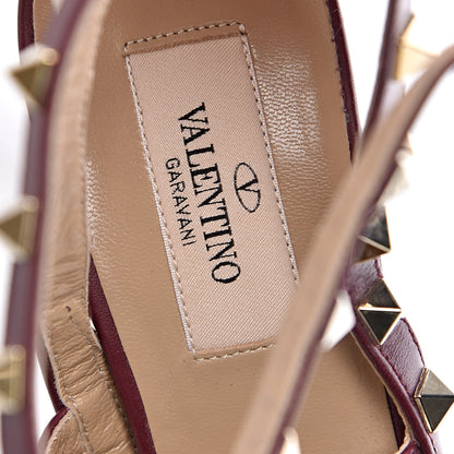 Valentino Garavani Pebbled Calfskin Rockstud Ankle Strap Pumps 39.5 Rubin 7 of 7