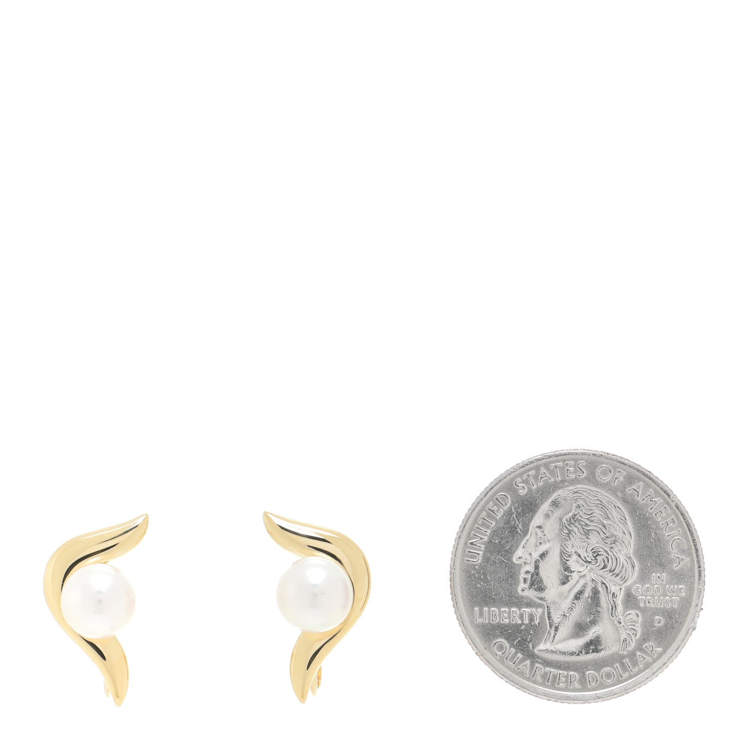 Mikimoto 18K Yellow Gold Akoya Pearl 7mm Screw Back Earrings 2 of 4