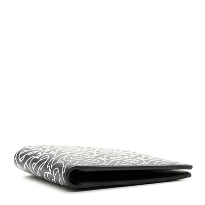 Burberry Calfskin Embossed TB Print Bi-Fold Wallet Black White 4 of 6