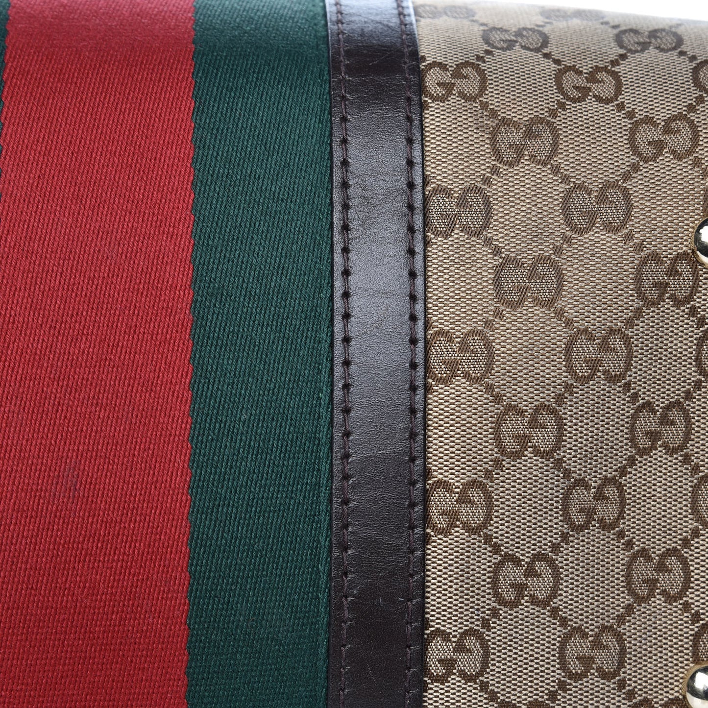 Monogram Vintage Web Medium Boston Dark Brown