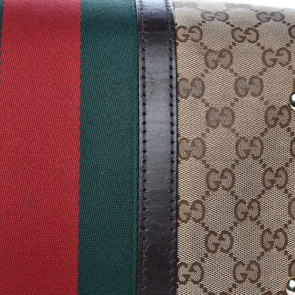 Gucci Monogram Vintage Web Medium Boston Dark Brown 14 of 19