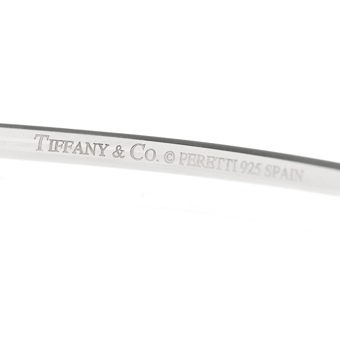 Sterling Silver Elsa Peretti Double Open Heart Bangle Bracelet