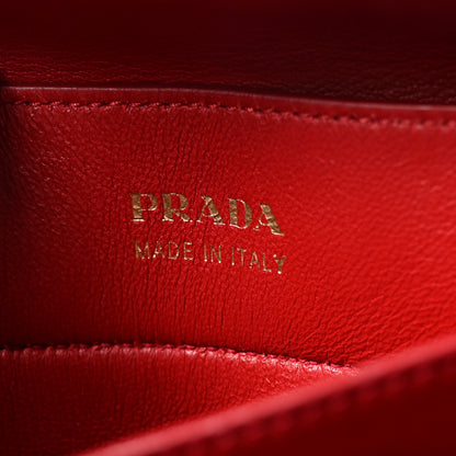 Prada Saffiano Cuir Medium Double Bag Black Fuoco 6 of 9