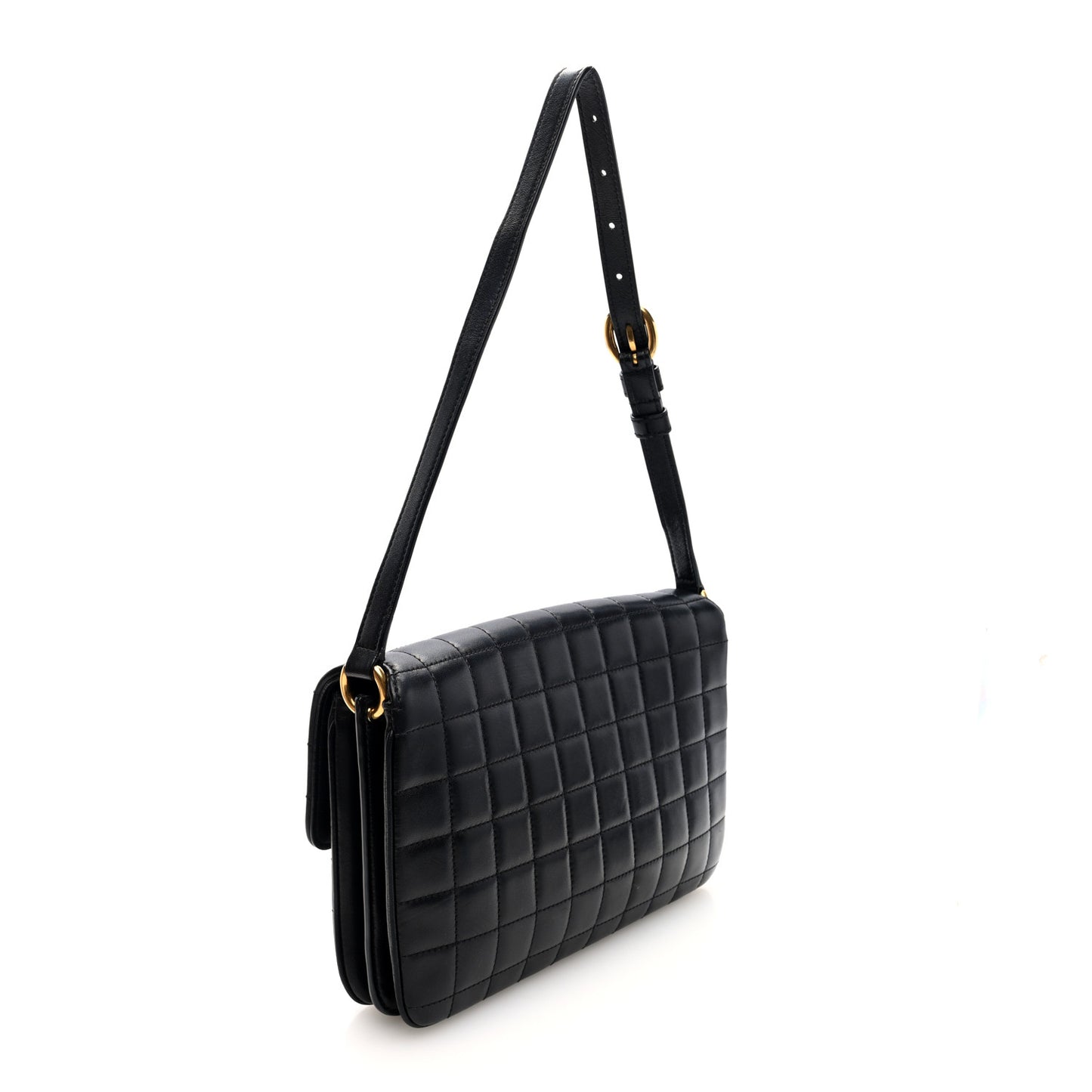 Lambskin Carre Quilted Le Maillon Satchel Black