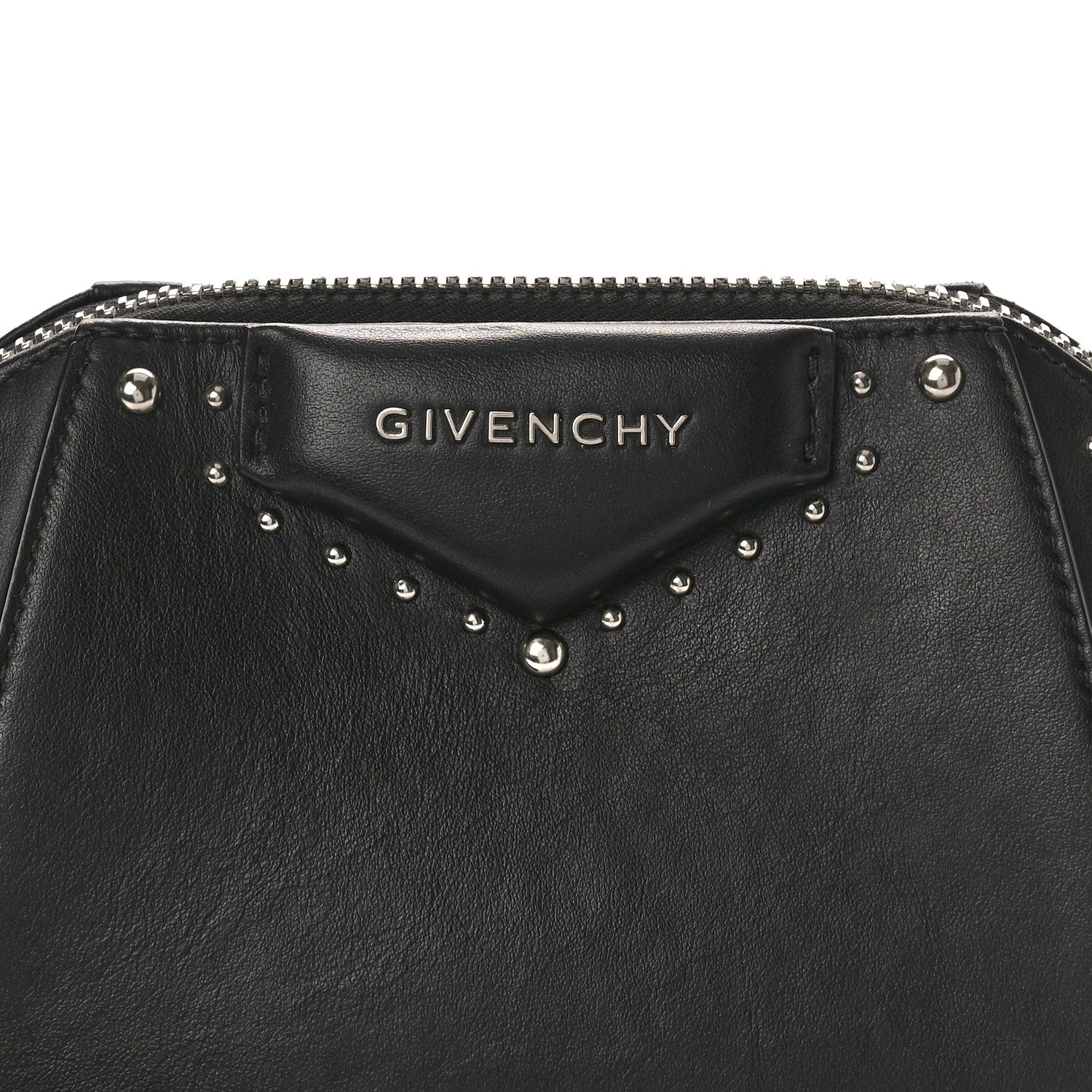 Givenchy Calfskin Small Studded Antigona Beauty Wristlet Black 8 of 10