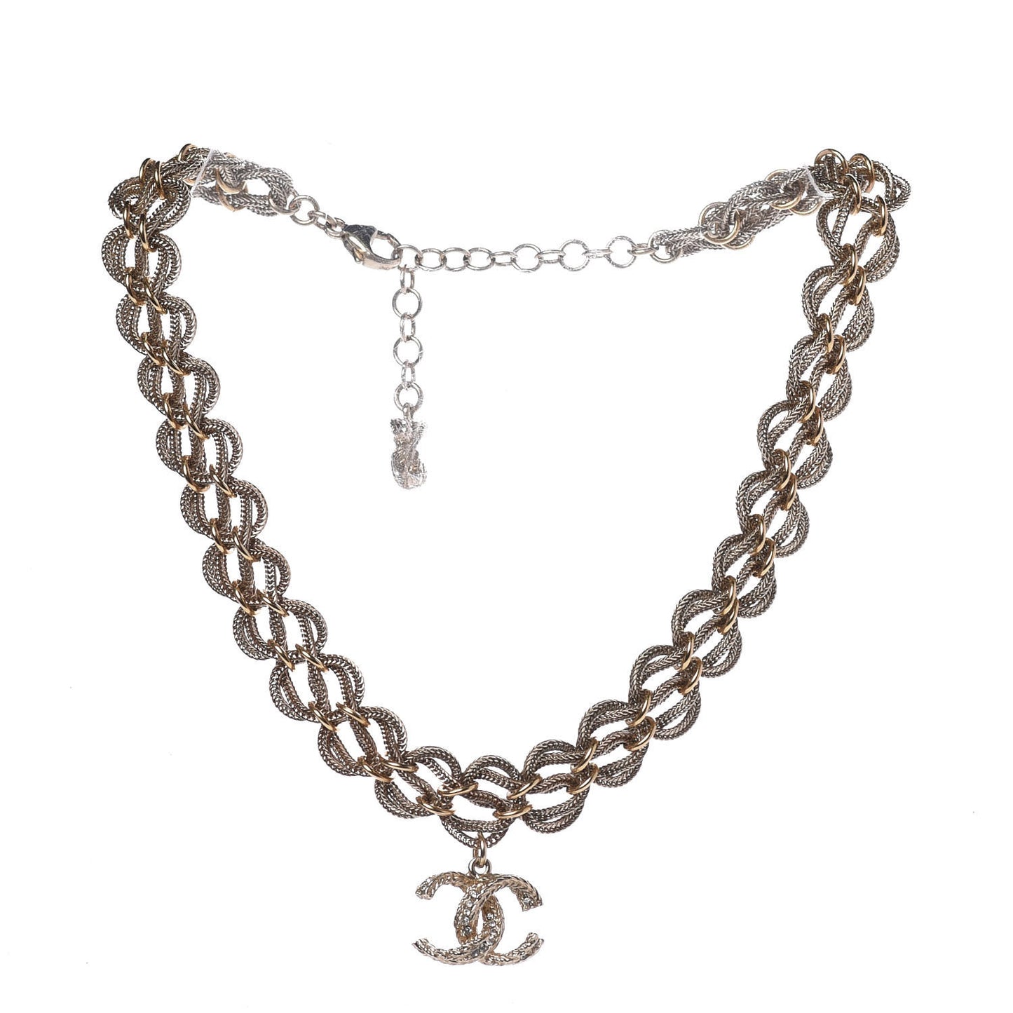 Chain Link CC Choker Necklace Gold
