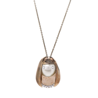 Christian Dior Crystal Pearl Tell Me Dior Zodiac Virgo Necklace Gold 4 of 7