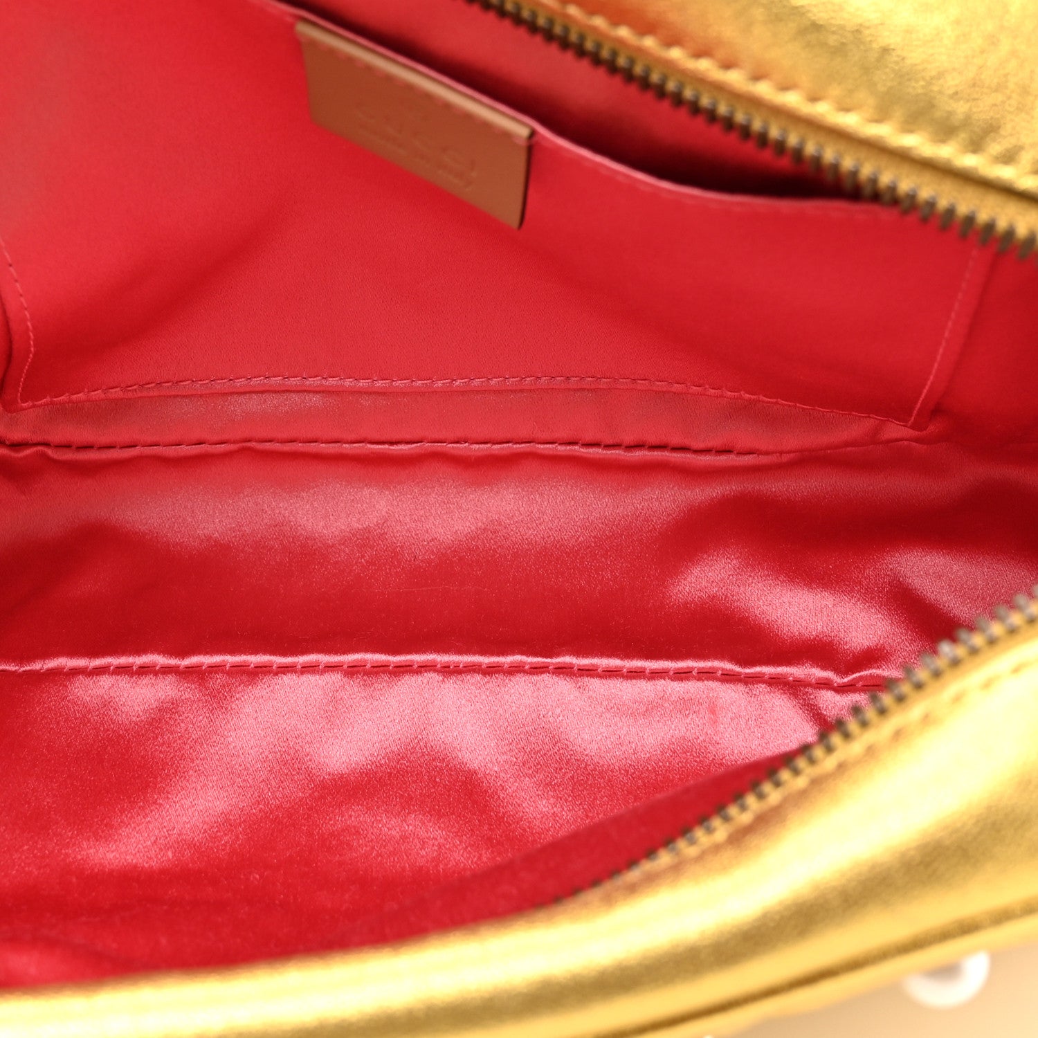 Gucci Metallic Calfskin Matelasse Studded Small Pearly GG Marmont Chain Shoulder Bag Gold 5 of 11