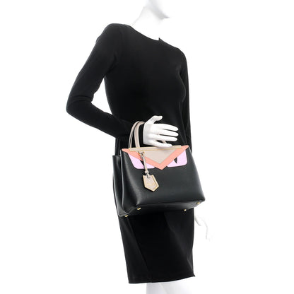 Fendi Vitello Elite Monster Petite 2Jours Tote Multicolor Black Grigio Polvere Multicolor 3 of 13