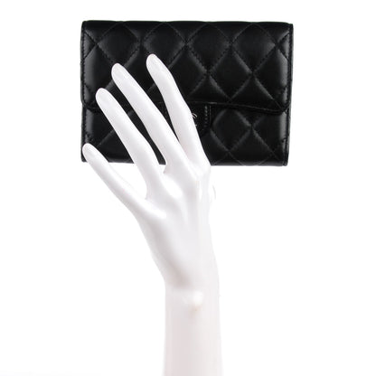 Chanel Lambskin Quilted Small Flap Wallet Black 2 of 8