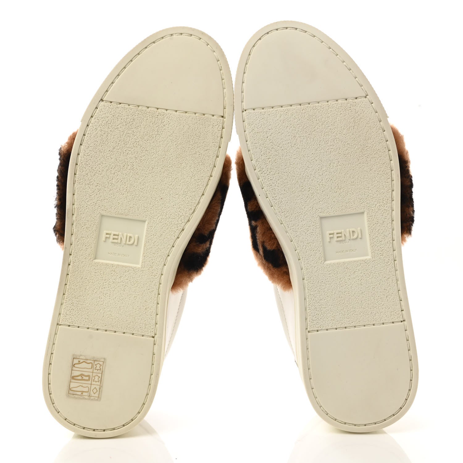 Fendi Vitello Shearling FF Velcro Slip On Sneakers 36 White 5 of 8