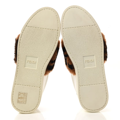 Fendi Vitello Shearling FF Velcro Slip On Sneakers 36 White 5 of 8