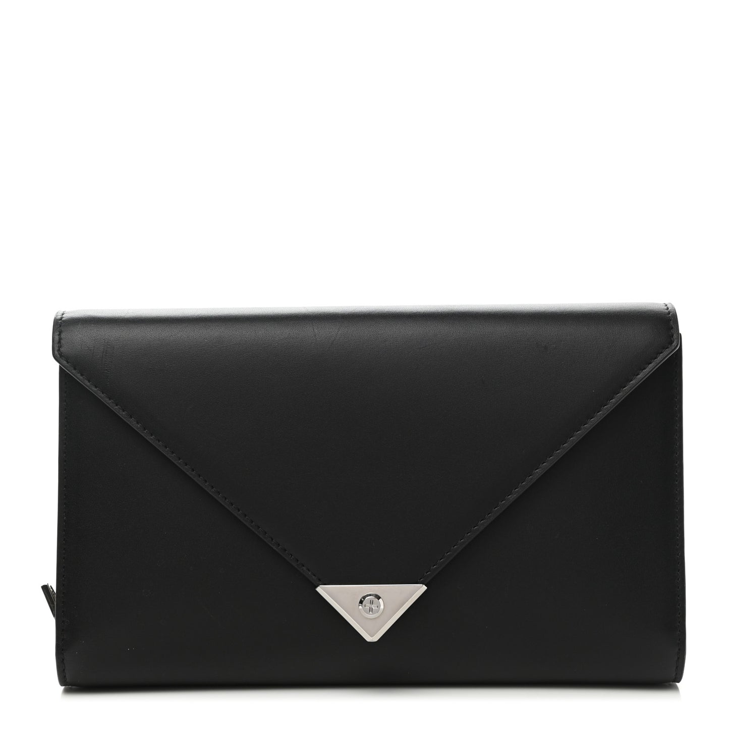 Calfskin Prisma Skeletal Envelope Wallet Clutch Black