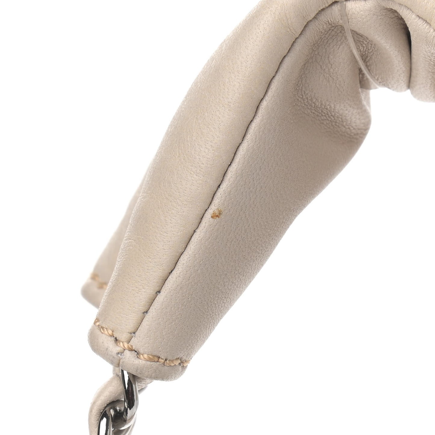 Lambskin Contrast Stitch Surpique Accordion Flap Beige