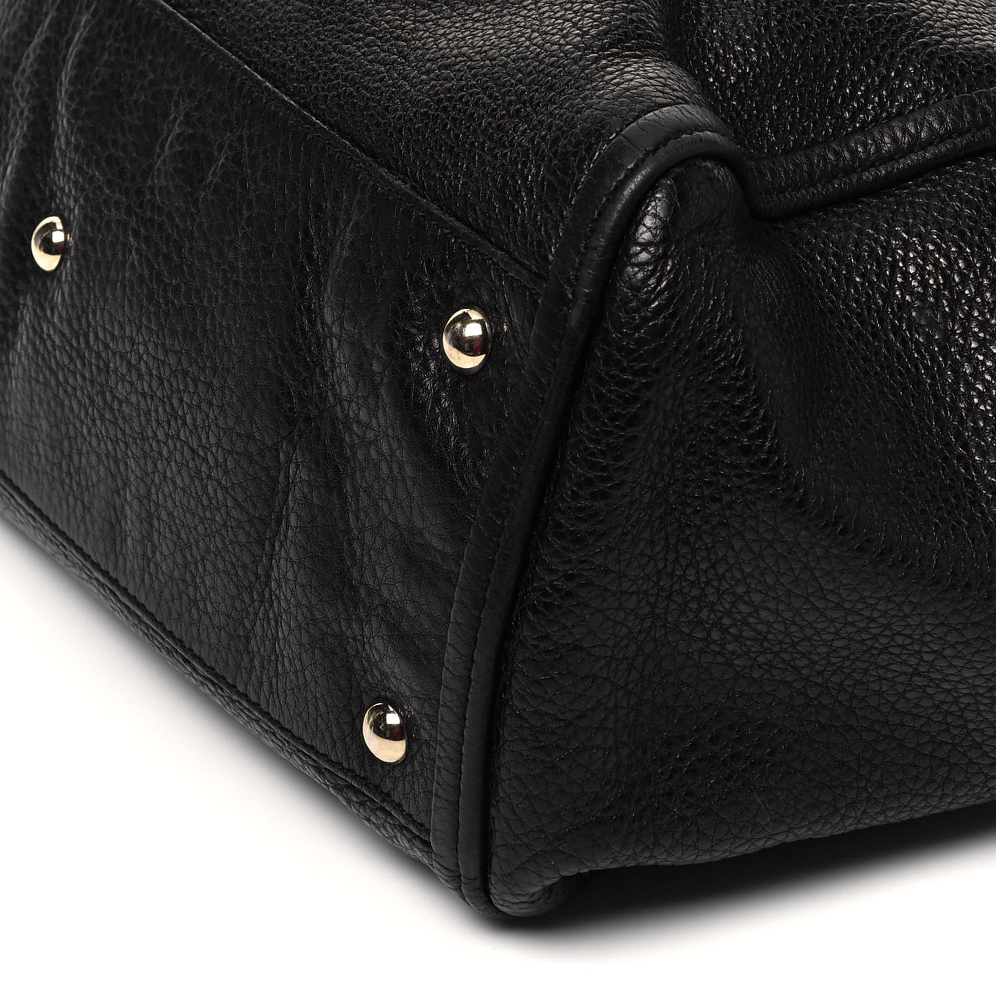 Pebbled Calfskin Medium Soho Shoulder Bag Black