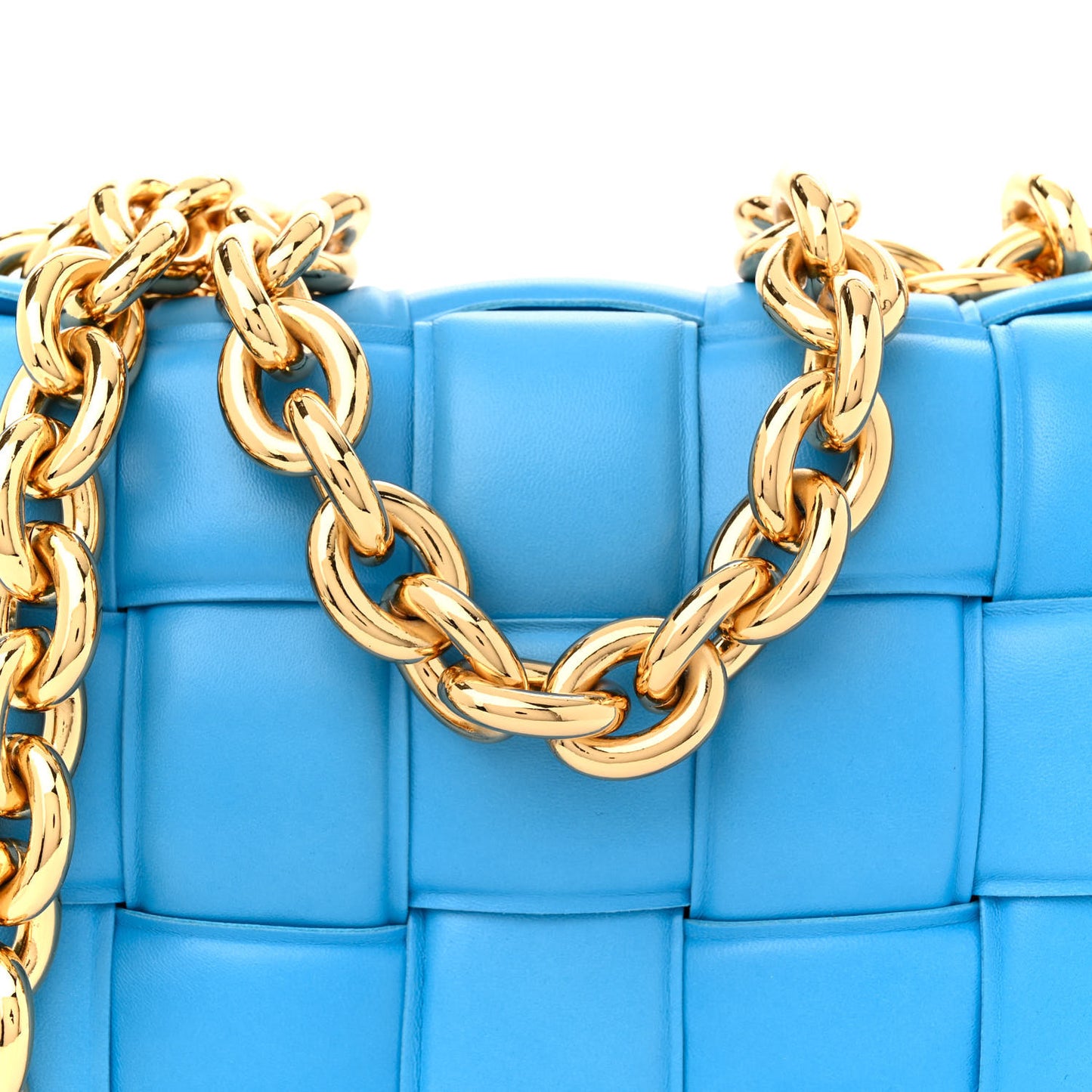 Lambskin Maxi Intrecciato Padded Chain Cassette Crossbody Bag Swimming Pool